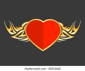 vector heart shield