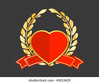 vector heart shield