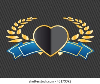 vector heart shield