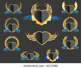 vector heart shields