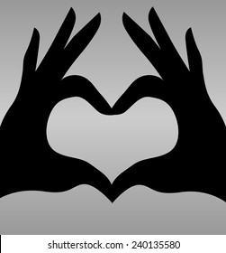 Vector heart sign with hands 