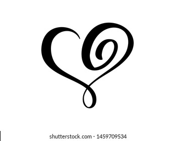 Vector heart sign. Icon on white background. Illustration romantic symbol linked, love, passion and wedding. Template for t shirt, card, poster. Design flat element of valentine day