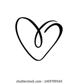 Vector heart sign. Icon on white background. Illustration romantic symbol linked, love, passion and wedding. Template for t shirt, card, poster. Design flat element of valentine day