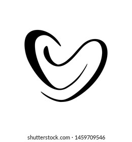 Vector heart sign. Icon on white background. Illustration romantic symbol linked, love, passion and wedding. Template for t shirt, card, poster. Design flat element of valentine day