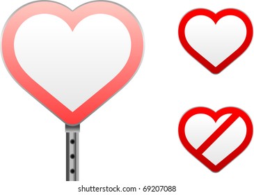 vector heart signs - Separate layers for easy editing