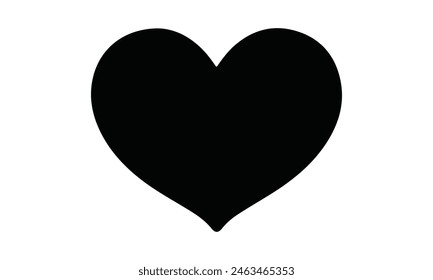 Vector heart silhouette white background