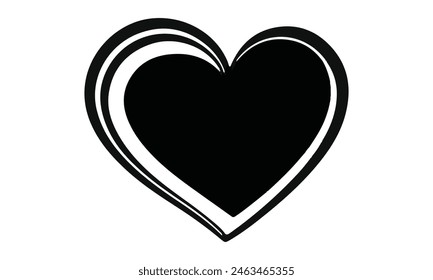 Vector corazón silueta fondo blanco