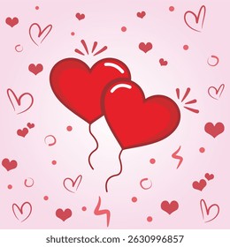 Ilustración de boceto de corazón de Vector con varias Formas de corazón. Icono de Vector de romance y amor.
Además de un fondo de color que añade una impresión romántica y de amor.