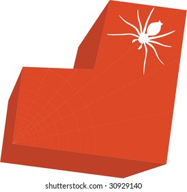 Vector. Heart with spider color 01