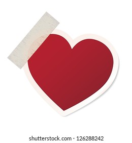 Vector Heart Sticky On White Background Stock Vector (Royalty Free ...