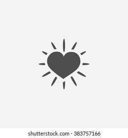 Vector heart sun Icon