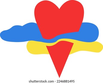 Herzblut der Vektorgrafik zur Unterstützung der Ukraine