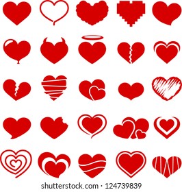 vector heart symbol collection - Separate layers for easy editing