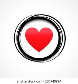 Vector Heart Symbol. illustration of red heart on white background. Vector illustration, eps 10, contains transparencies