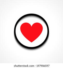 Vector Heart Symbol. illustration of red heart on white background. Vector illustration, eps 10, contains transparencies. Flat design style
