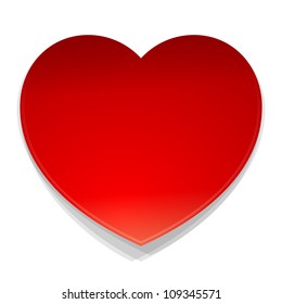 Vector Heart Symbol - Isolated illustration of red heart as a love symbol on white background