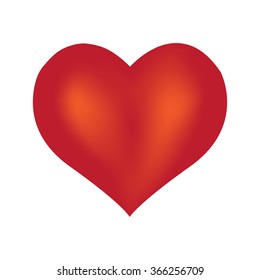 Vector Heart Symbol. Isolated illustration of red heart on white background