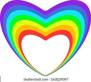 Vector heart symbol with rainbow colors