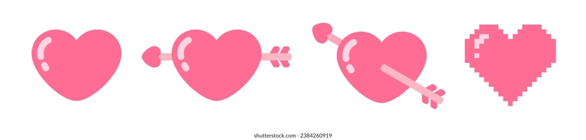 vector heart symbol in several shapes