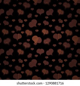 Vector heart. Symbol valentines day. Swirls in purple, black and brown colors. Seamless love pattern with cute lettering calligraphy text and hearts, envelopes, doodles. Border wedding.