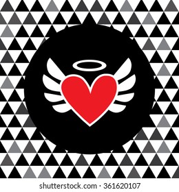 vector heart symbol vintage label 