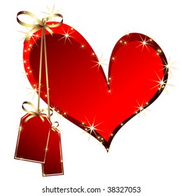 Vector heart with tags