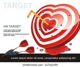 Vector Heart Target. Vector illustration.