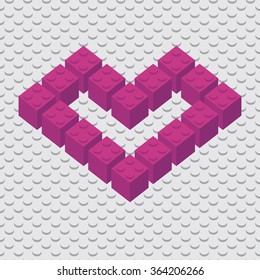 Vector heart of toy blocks