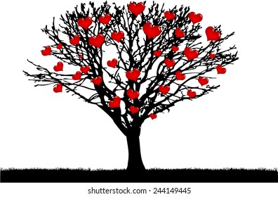 vector heart tree