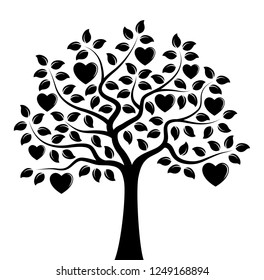 vector heart tree isolated on white background