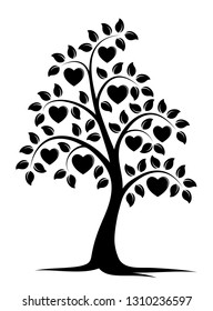vector heart tree isolated on white background
