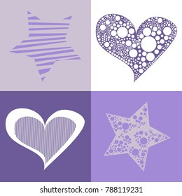 
vector heart ultra violet color for you design. for greeting card, gift, holiday, jerseys, pajamas, gift paper, card happy valentine day.