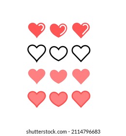 Vector heart, useful for additional ornaments, feelings of love, affection, expressions of happiness.
