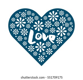Vector heart. Valentine. Love. Love symbol. Valentine's Day sign, emblem. Flat style for graphic and web design.