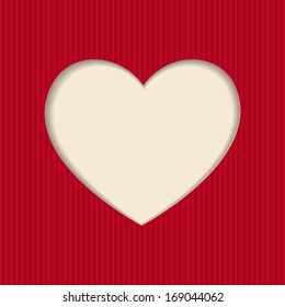 Vector heart from Valentines day card with place for text.