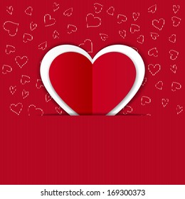 Vector heart from Valentines day card with place for text.