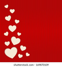 Vector heart from Valentines day card with place for text.