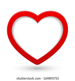 Vector heart from Valentines day card with place for text.