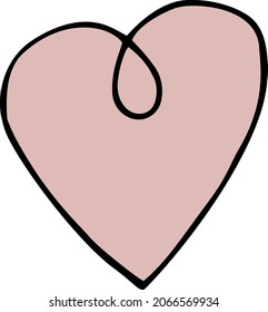 Vector heart for valentine's day cards, posters, design. Hand drawn doodle illustration