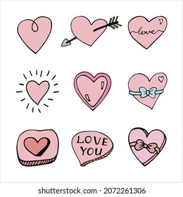 Vector heart for valentine's day cards, posters, design. Hand drawn doodle illustration