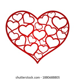 Vector heart. Valentine's Day. Paper cut template.  Card, wedding invitation. Decorative stencil. Holiday love symbol. For laser, plotter cutting, printing on t shirts, wood carving.