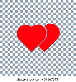 Vector heart. Valentines day.Transparent background