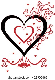A vector heart with victorian designs
