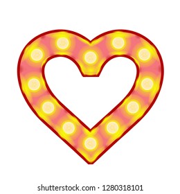 Vector heart of vintage lamps