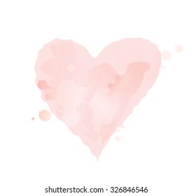 Vector heart watercolor template