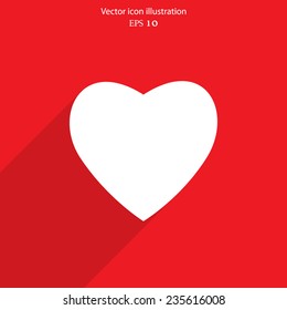 Vector heart web flat icon. Eps 10 vector illustration.