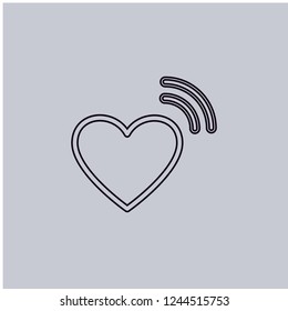 Vector heart and wifi icon.