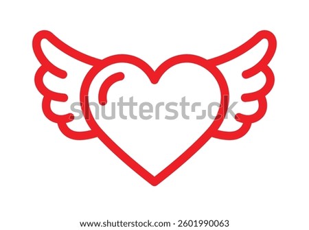 Vector Heart With Wings Icon