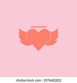 Vector heart with wings for valentine