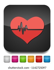 vector Heartbeat icon, health monitor, health care